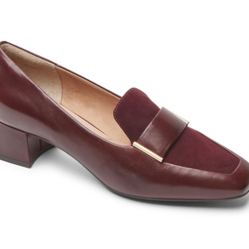 New Rockport Total Comfort Esma heeled leather and suede loafer